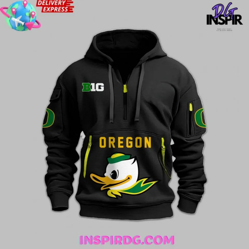 Oreg ducks Gang Green Half Zip Hoodie Tactical Hoodie