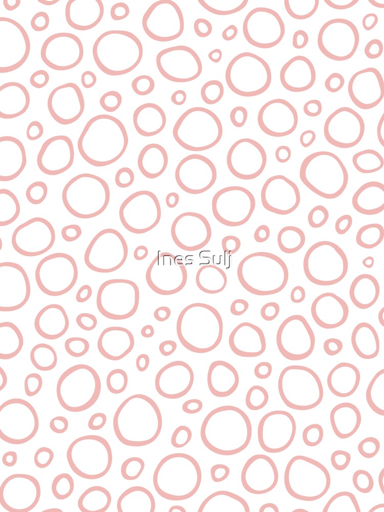 Circles Pattern Blush Pink and White 1 by PAPER MOON art & design