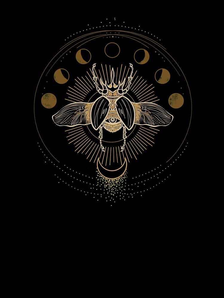 Goliath Beetle with moon phases sun stars by MugDesignStore