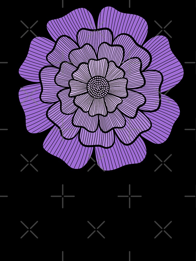 Purple Flower Line Art by Morgan Klassiks