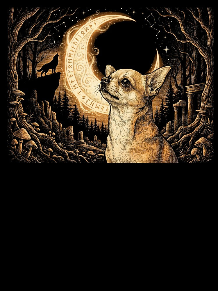 Mystical Chihuahua Three Wolf Moon Parody Shirt by TeNovaStudio ⭐⭐⭐⭐⭐