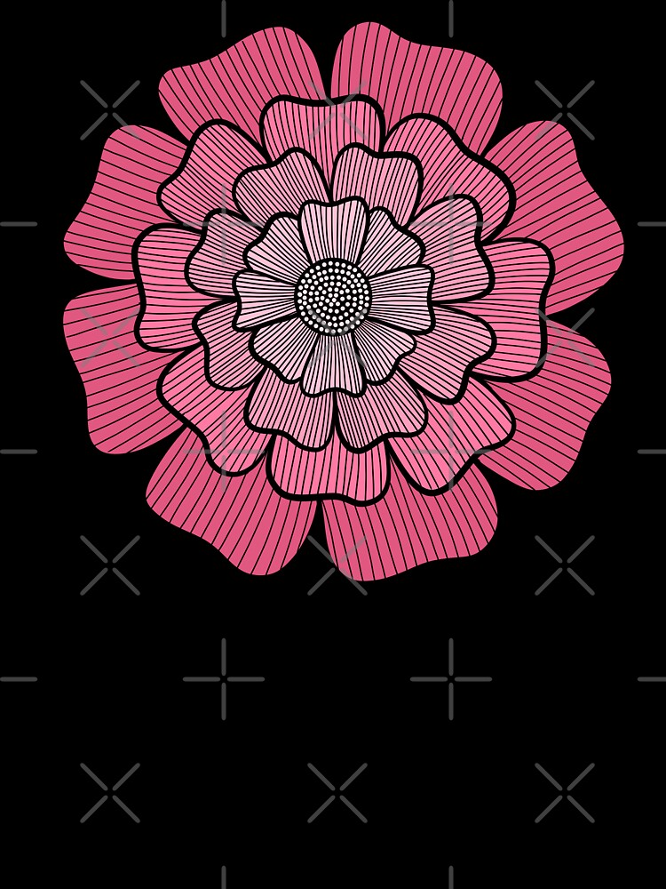 Pink Flower Line Art by Morgan Klassiks