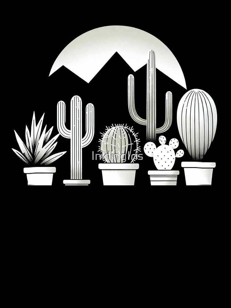 Minimalist Lines Cactus by InklingIris