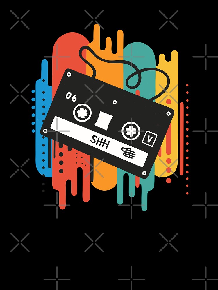 Retro cassette tape with colorful background by Aquarius8