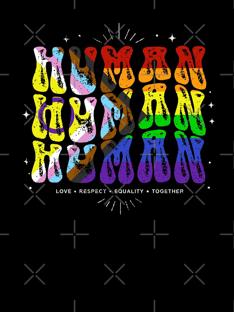 Distressed Retro Groovy LGBTQ Pride Flag Human Rights by pookkudesign