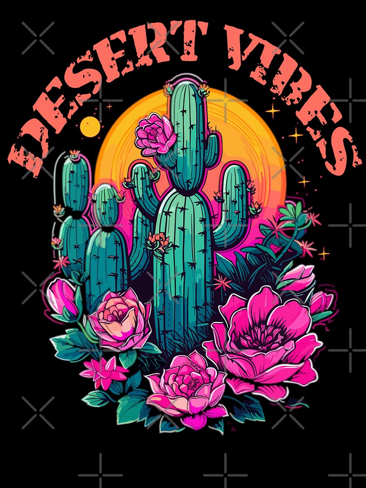Retro Cactus Desert Vibes, Vintage distressed Graphic by GirlGlowGraphic