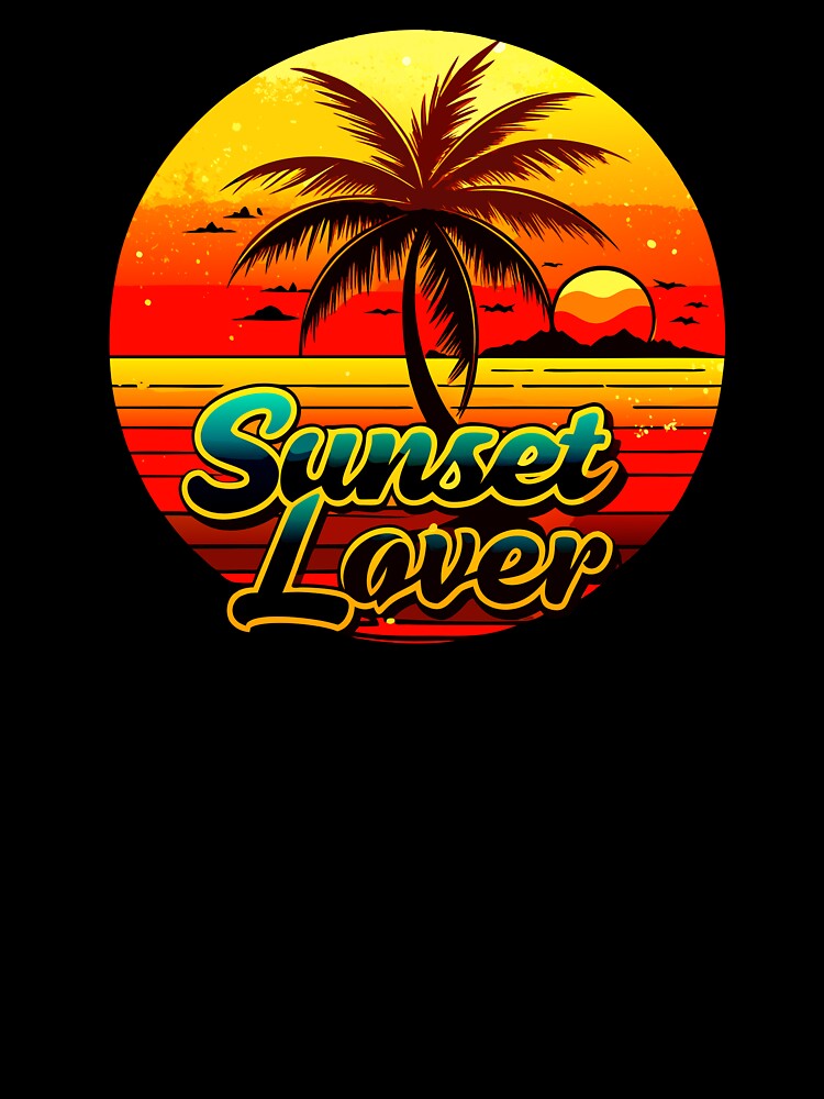 Sunset Lover T-Shirt – Retro Beach Sunset Graphic Tee by VikArtStudio