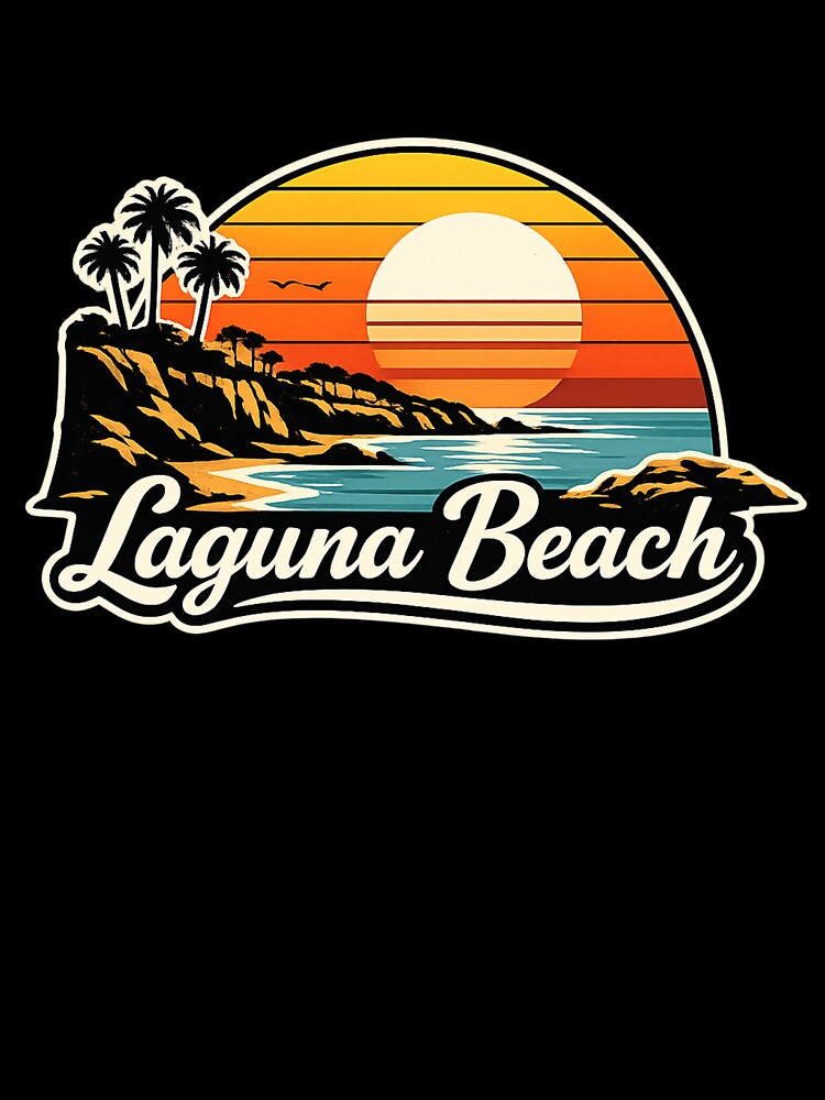 Laguna Beach Retro Sunset Shirt – California Coastal Cliff Vintage Design by Laughprints