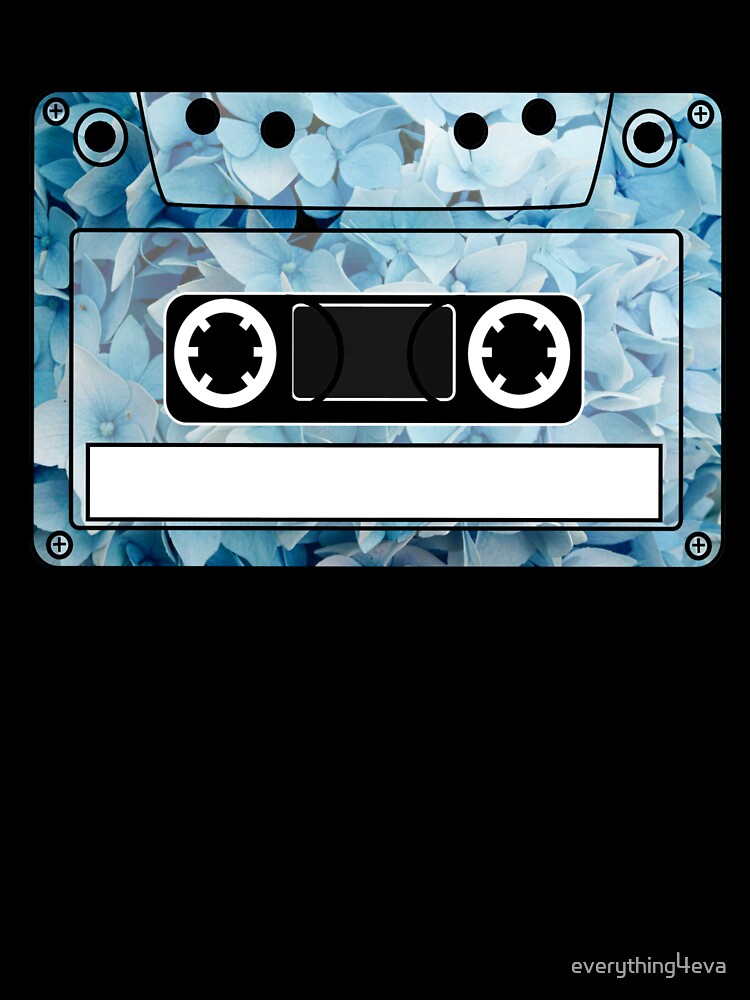 Blank Customizable Blue Floral Cassette Tape by everything4eva