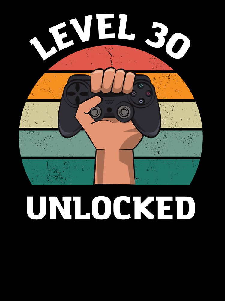 Birthday gift t-shirt for an 30-year-old, Gamer, Level 30 Unlocked by SooNS-Studio