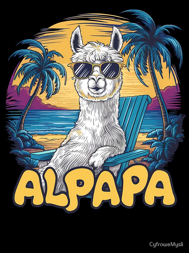 Alpapa Chill Alpaca Sunglasses – Retro Summer Dad Vibes Design by CyfroweMysli