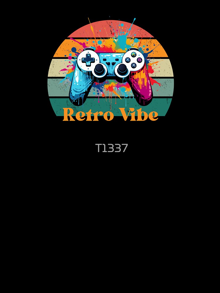 Retro Vibe Video Game Controller - Colourful Splash Art by T1337