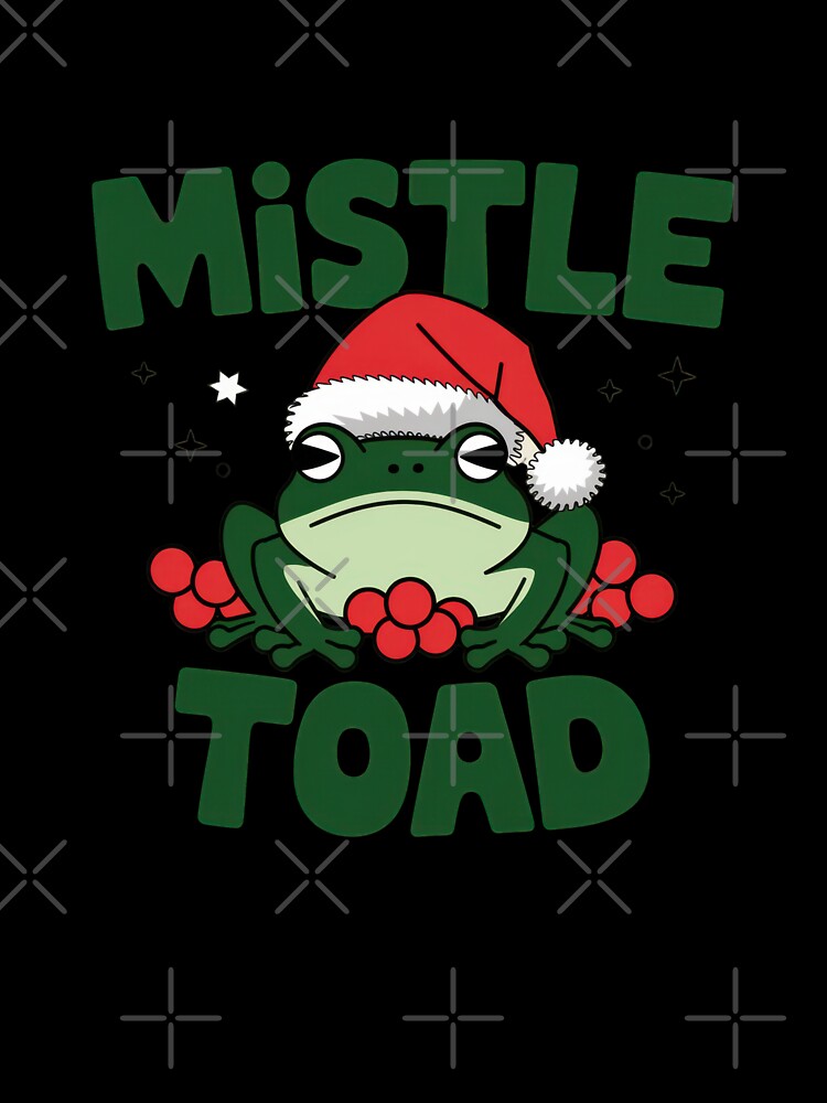 Mistle Toad Funny Christmas Frog with Santa Hat by Hananiah Merch