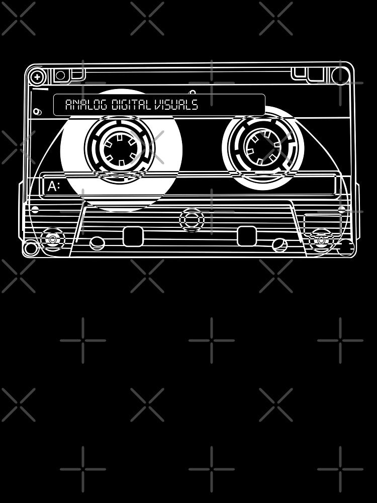 Cassette Tape Graphic Tee – Mixtape Era Y2K Streetwear (White Lines) Choose a Darker Color / Analog / Music by analogdigitalvz
