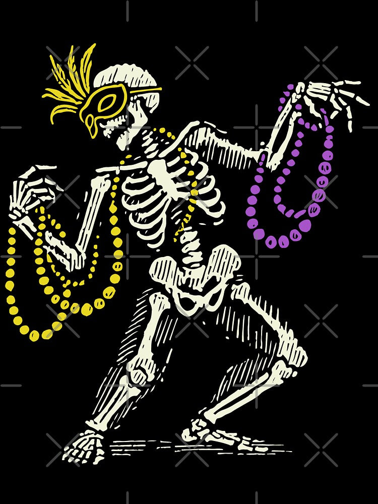 Mardi Gras Skeleton With Beads Dance by LuminOrb