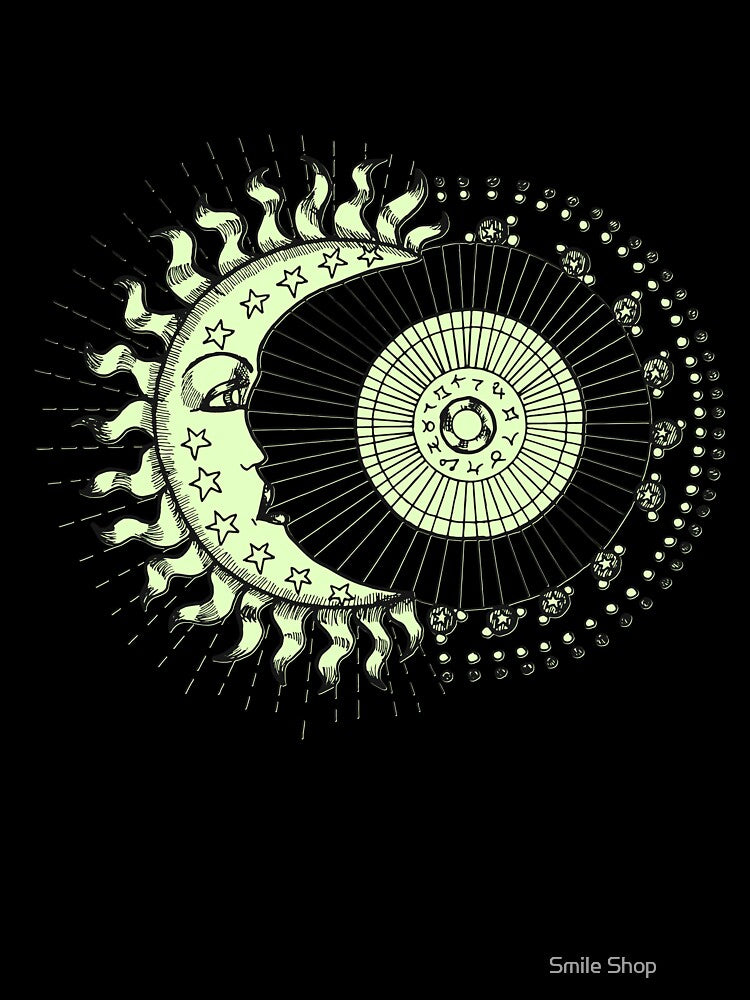 Celestial Sun and Moon Wall Art – Mystic Boho Cosmic Eclipse Design by Smile Shop ⭐⭐⭐⭐⭐