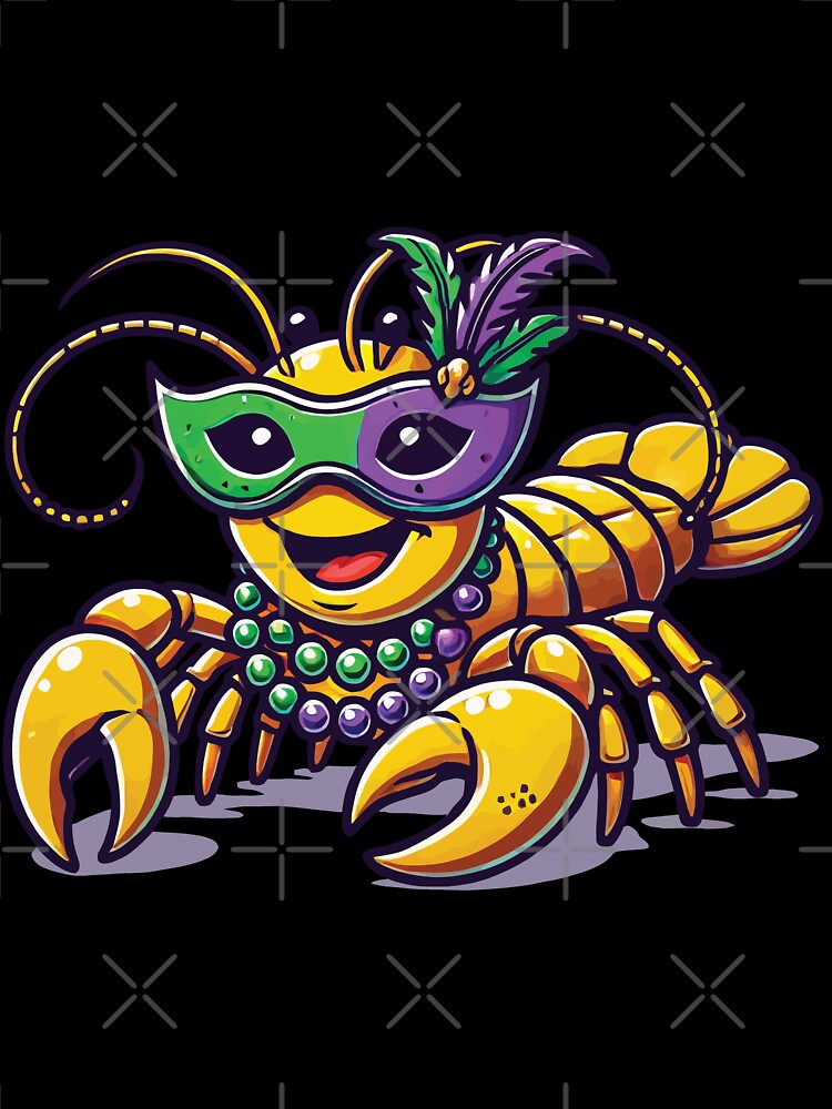 Mardi Gras Crawfish Beads Mask Fun by LuminOrb