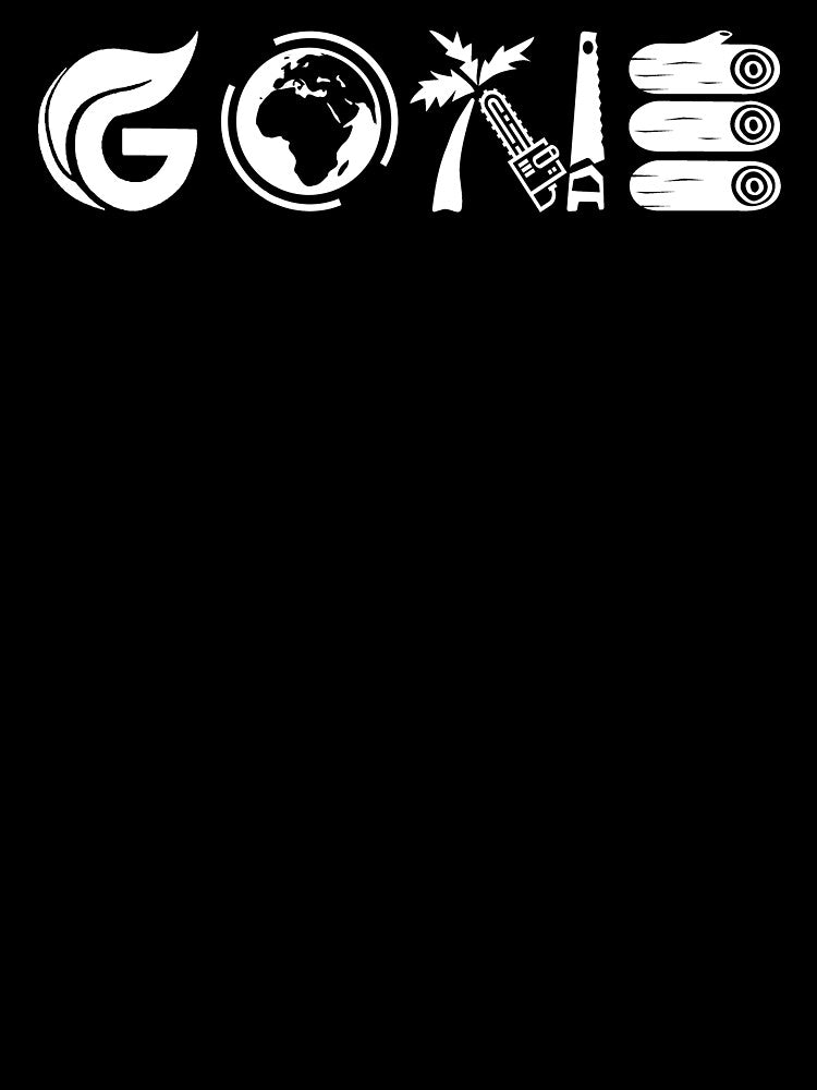 Deforestation Awareness "GONE" Object Typography Design by FoxyJags