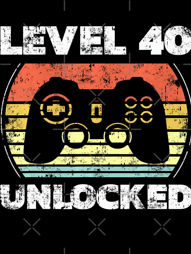 Level 40 Unlocked  Video Gamer 40th Birthday by GarinaguHN