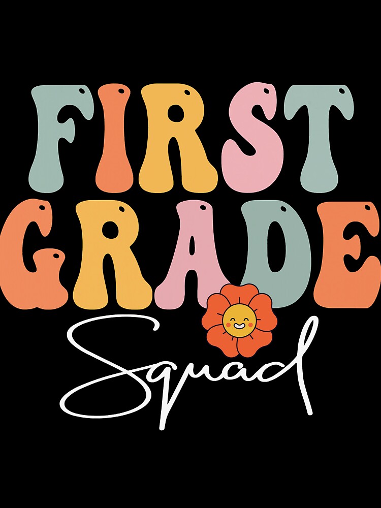 First Grade Squad Retro Groovy Vintage First Day Of School by colesabrina88