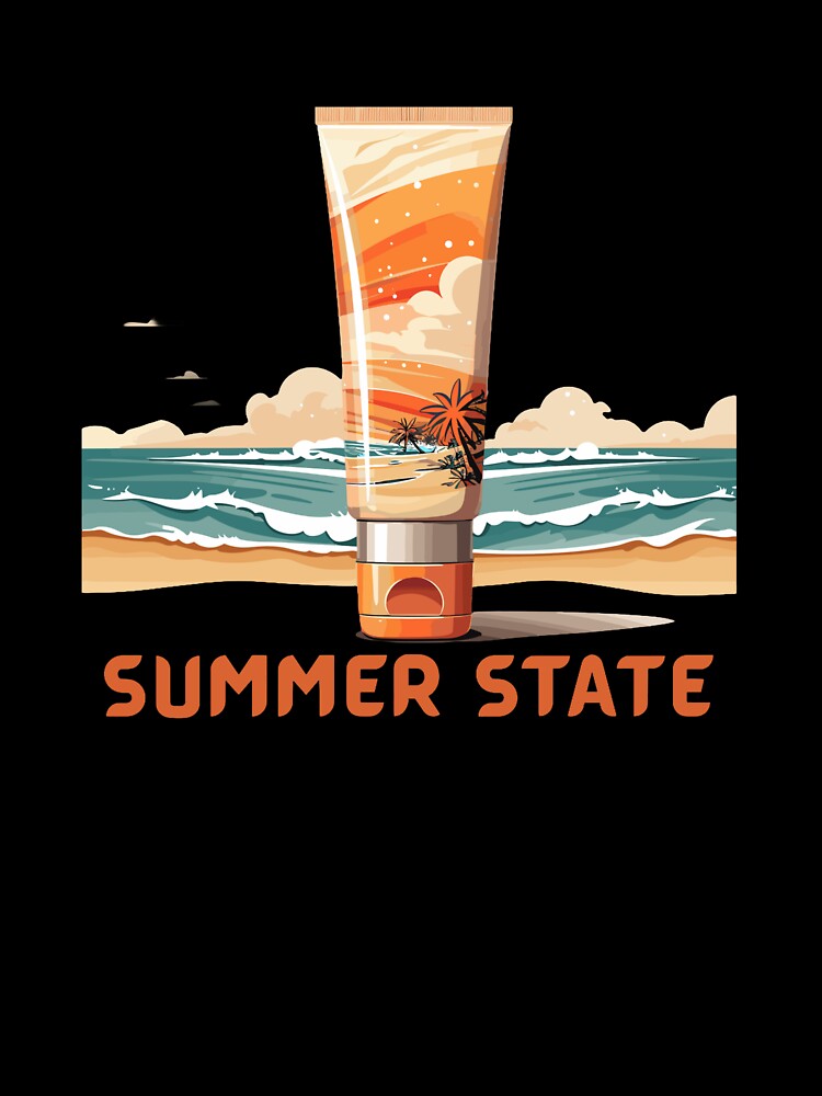 Summer State Mind - Retro Sunscreen Beach Aesthetic Art by MagySale