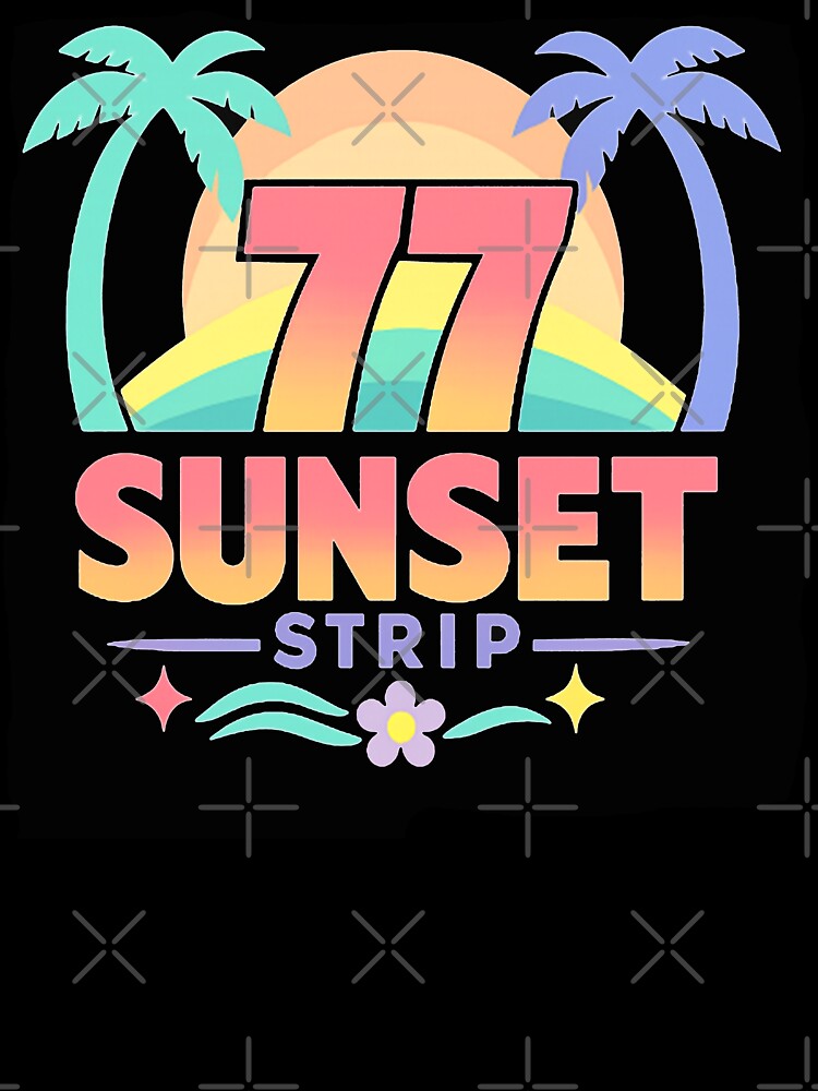77 Sunset Strip Retro Beach Tee – Vintage California Palm Sunset Aesthetic by VG FASHION DESIGNS