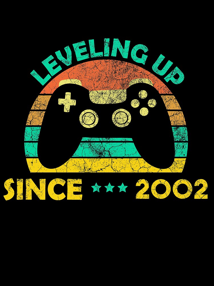 Born In 2002, Leveling Up Since 2002 Gamers Birthday Wedding Gift by Wadia Hamda