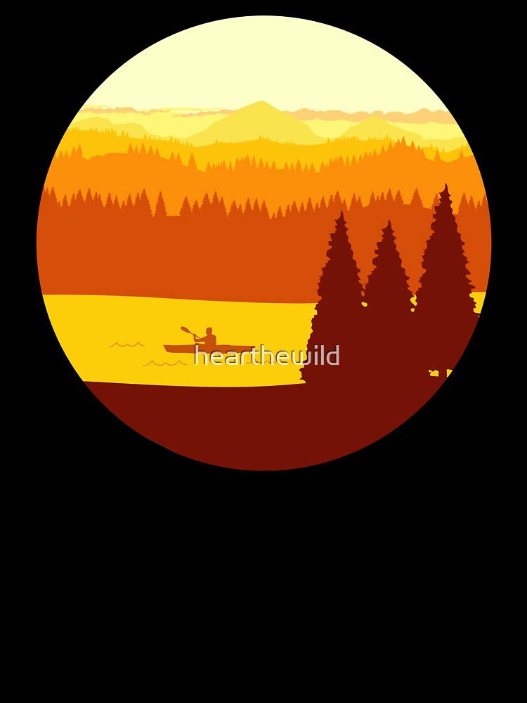 Sunset Mountains and Kayak by hearthewild