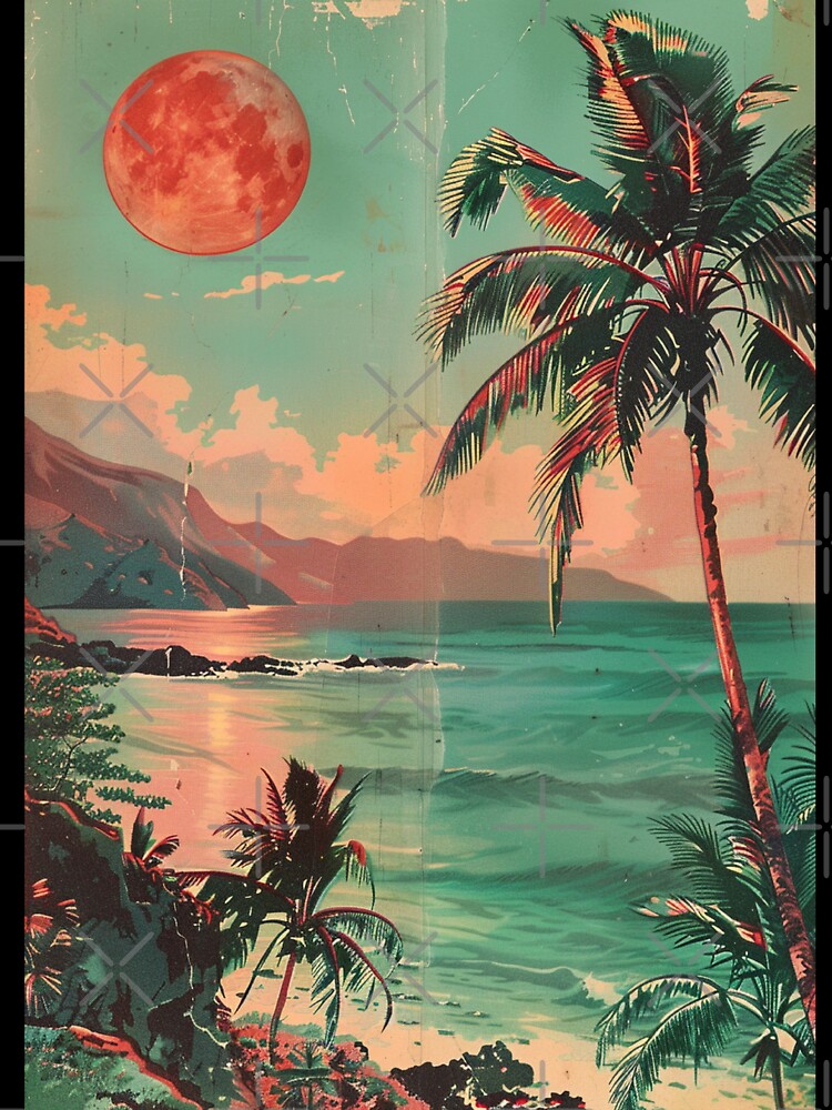 Vintage Hawaii Beach Cove Summer Evening Sunset Vibe by LVTFCOarts