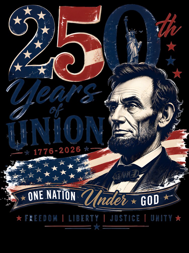 Vintage America 250th Anniversary 1776 2026 Patriotic Lincoln by AnnDesignStudio