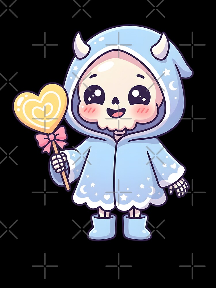 Cute Kawaii Skeleton Lollipop Pastel Goth Halloween by BobaBunny76