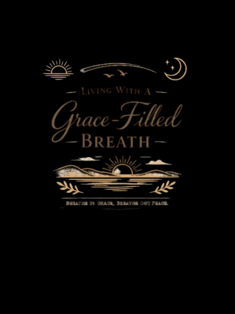 Living With A Grace-Filled Breath – Celestial Sun & Moon Boho Vintage T-Shirt by Obiechefu