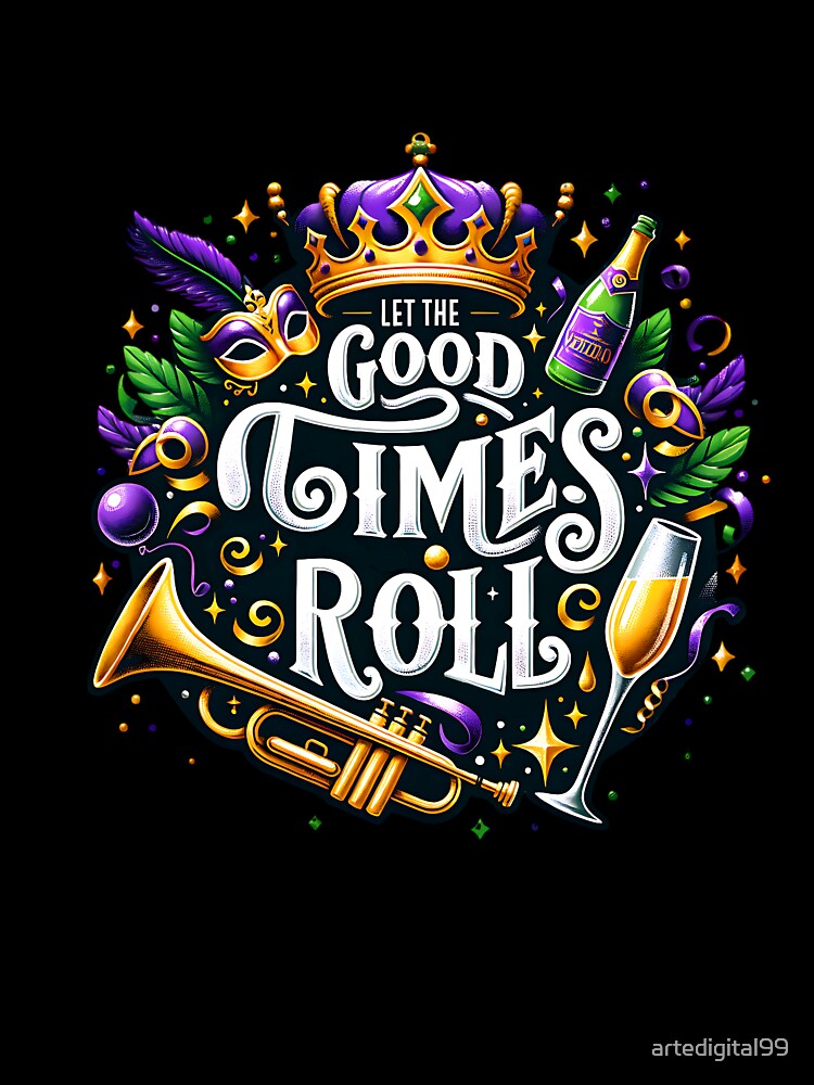 New Orleans Mardi Gras Spirit – Festive Purple Green Gold Graphic by artedigital99