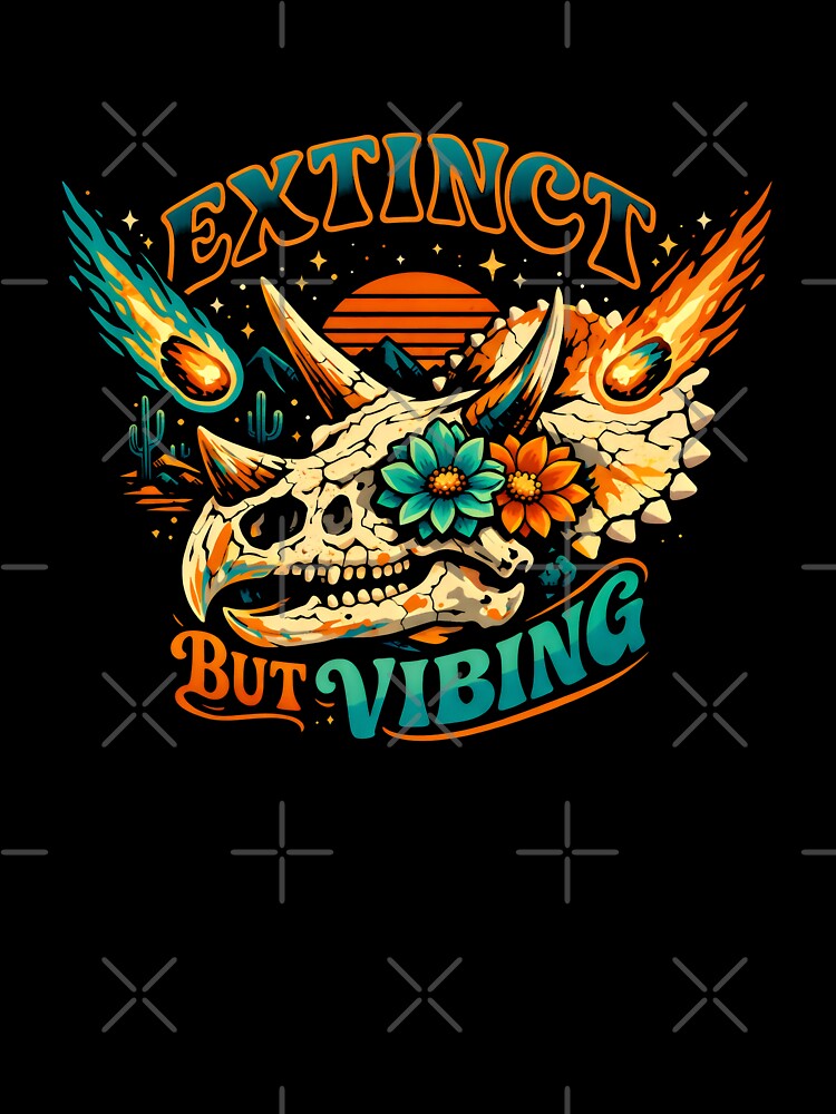 Extinct but Vibing Skeletal Triceratops Retro Aesthetic by SplashTastic