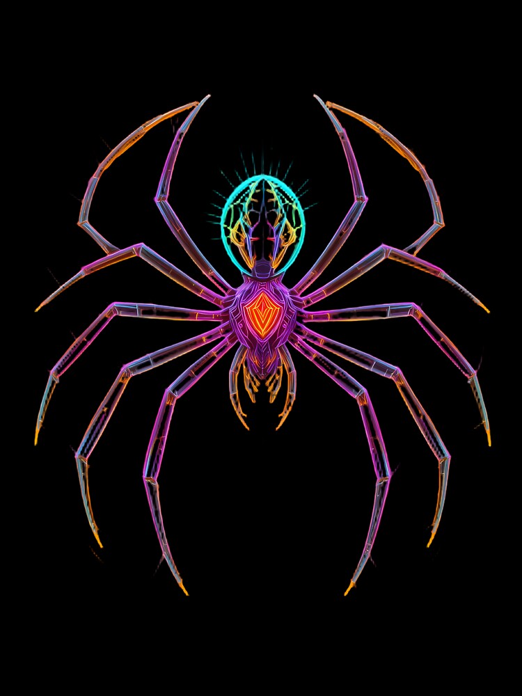 Spider Design Neon Marine Animal Mystical Art Collection by ART ATTACK ZONE