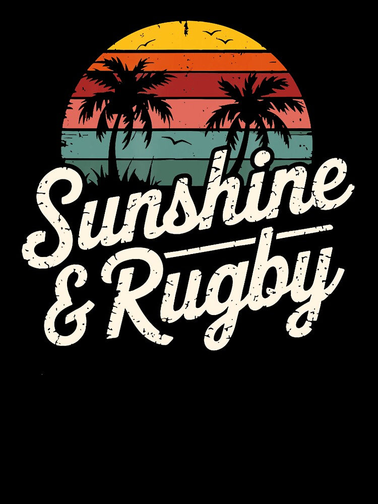 Sunshine & Rugby Retro Beach Rugby Vibes by GabrieSketcham