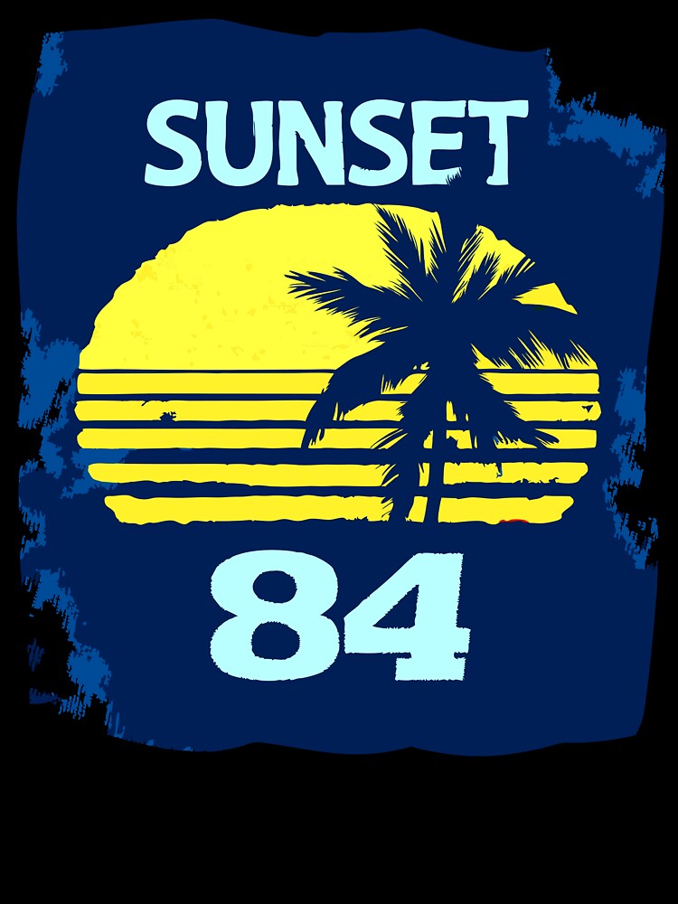 Vintage Palm Silhouette Sunset – Beach Style Tee by VikArtStudio