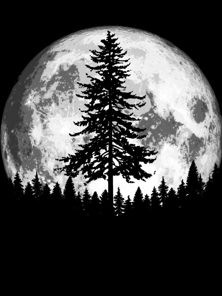Full Moon & Minimalist Pine Tree by ConnorLeonard