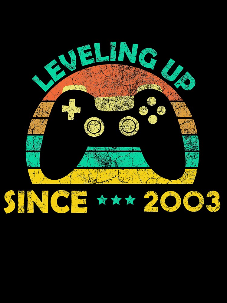 Born In 2003, Leveling Up Since 2003 Gamers Birthday Wedding Gift by Wadia Hamda