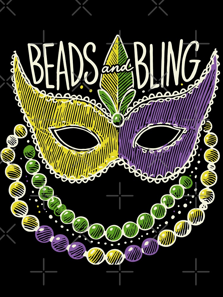Mardi Gras Beads And Bling Mask Vibes by LuminOrb
