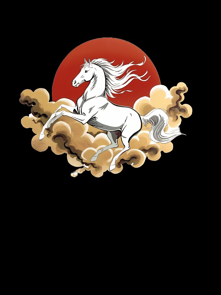 Year of the Horse 2026 - Lunar New Year White Stallion Art by pngartpl