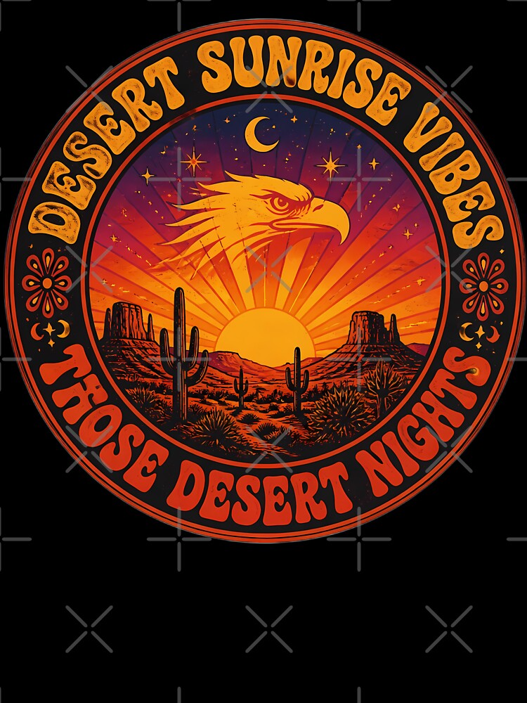 Desert Sunrise Vibes Vintage Eagle Emblem Graphic by Swizzy2vore