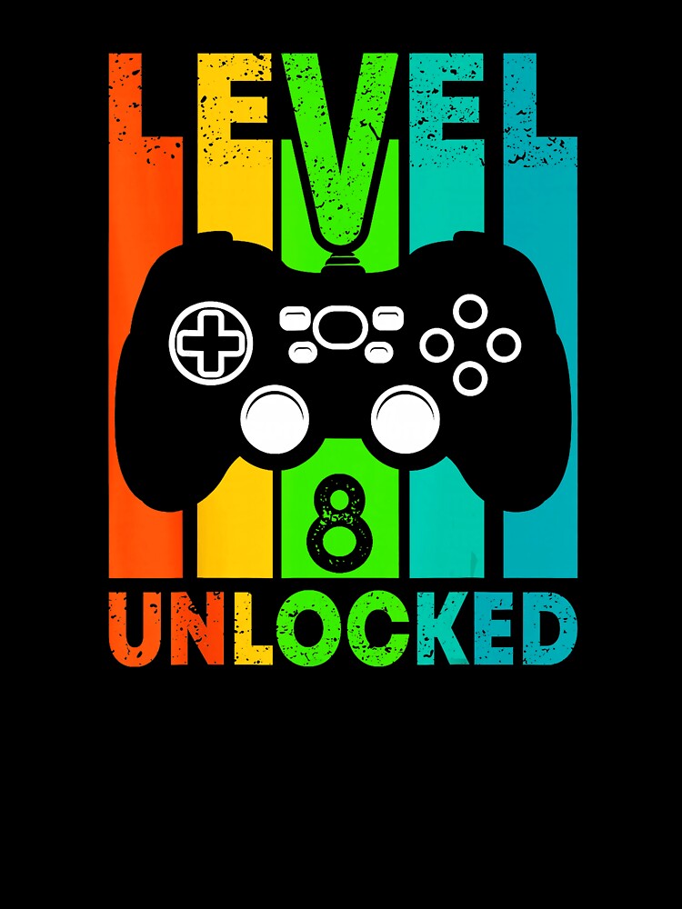 Level 8 Unlocked Retro Gamer Birthday Level Up by FGTV2021