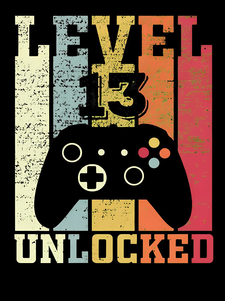 Level 13 Unlocked Video Game Birthday 13 Year Old by OlyvieArt