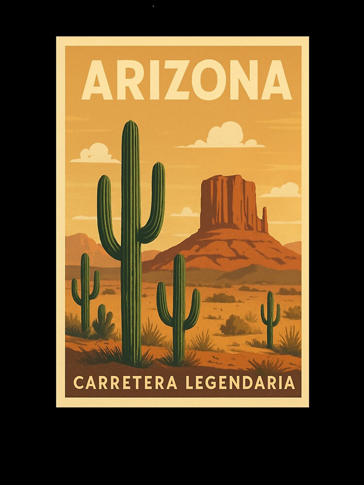 Arizona desert with cacti (vintage style) by DesignShopAD