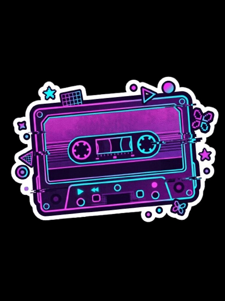 Retro Vaporwave Cassette Tape Sticker | 80s Music Nostalgic Vintage Cassette |  Aesthetic Music Lover Gift by abdelski