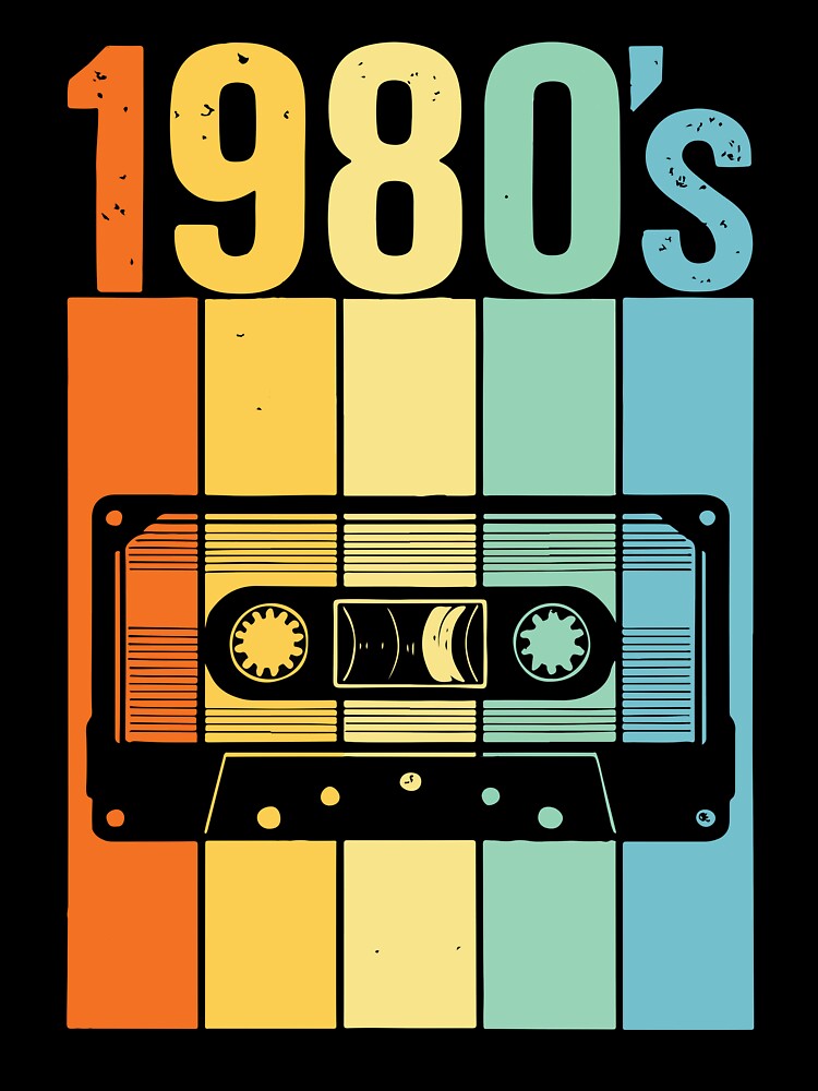 Vintage 1980s Cassette Tape Retro Rainbow Stripes Graphic by BrownHorse90s