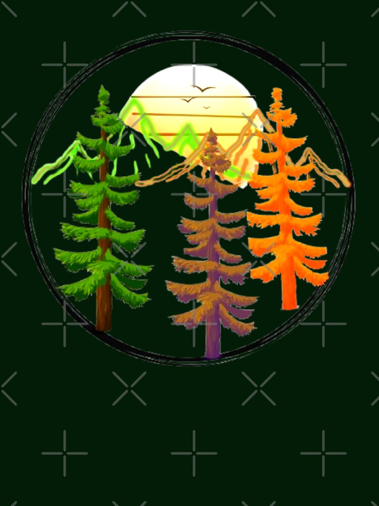 Premium Retro Pine Forest & Mountain Sunset - Unique Gift for Adventurers by The Urban Explorer