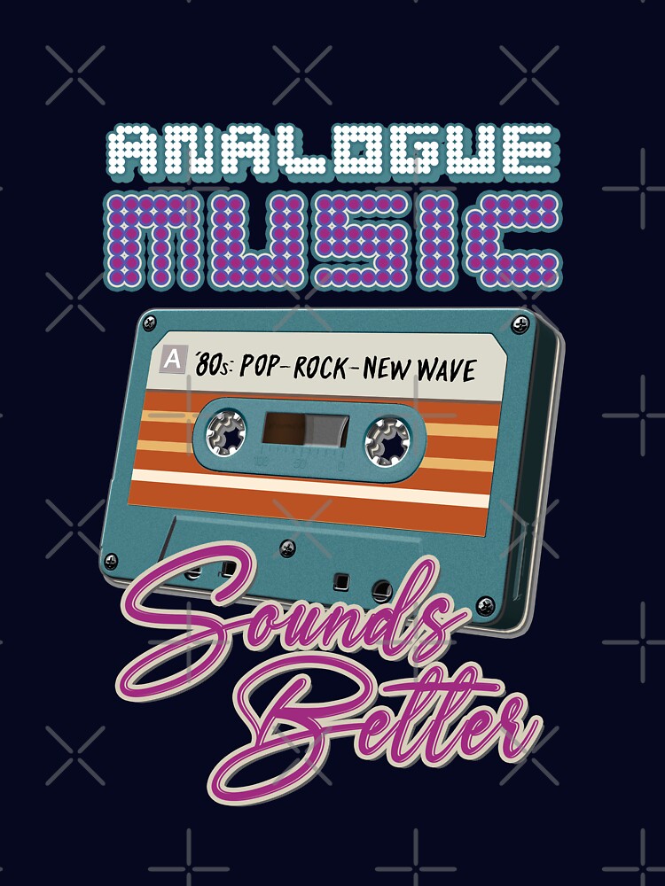 Retro Music : Cassette Tape - Analogue Music Sounds Better - 80s Pop Rock New Wave (Pink) by RetroTeeStudio
