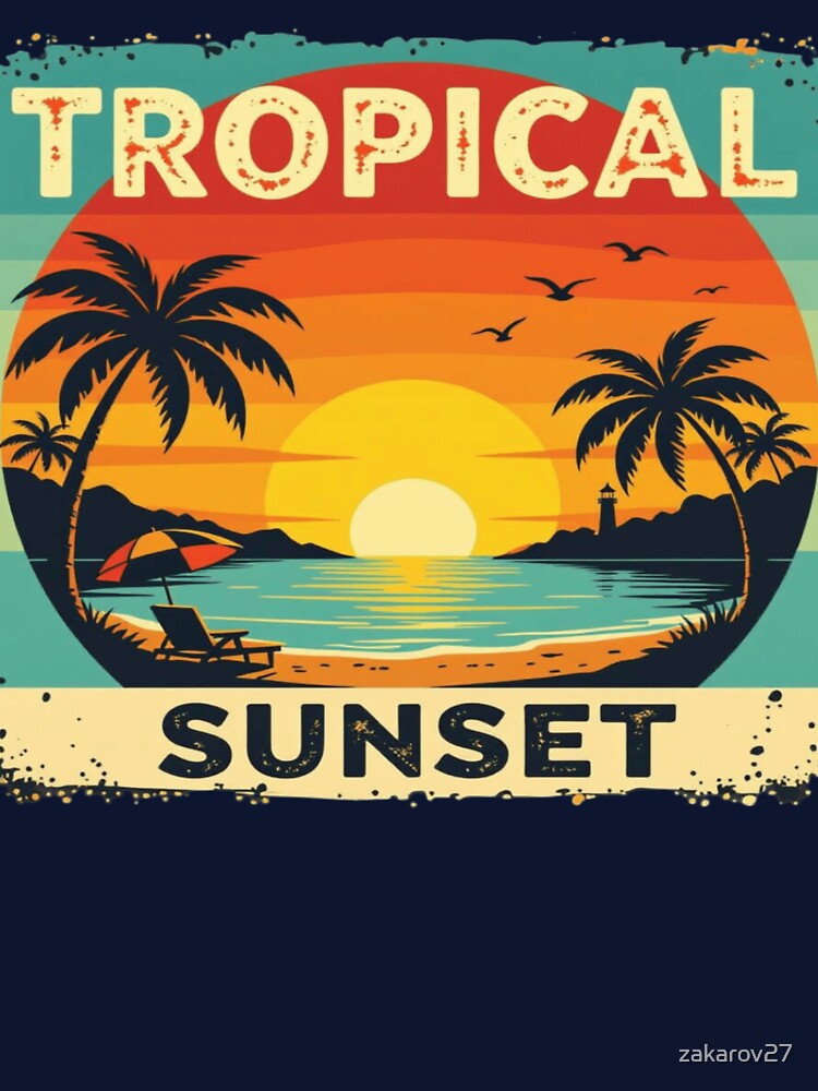 Tropical beach vacation sunset by zakarov27
